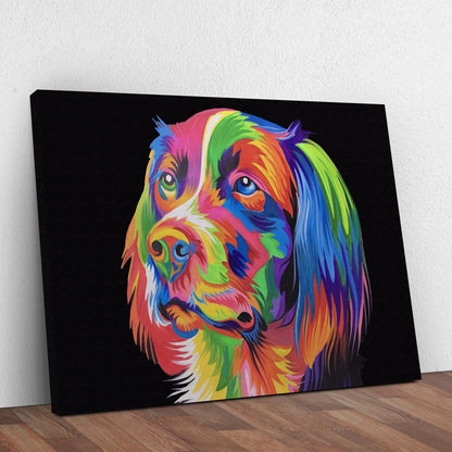 Rainbow Dog Painting Canvas Wall Art