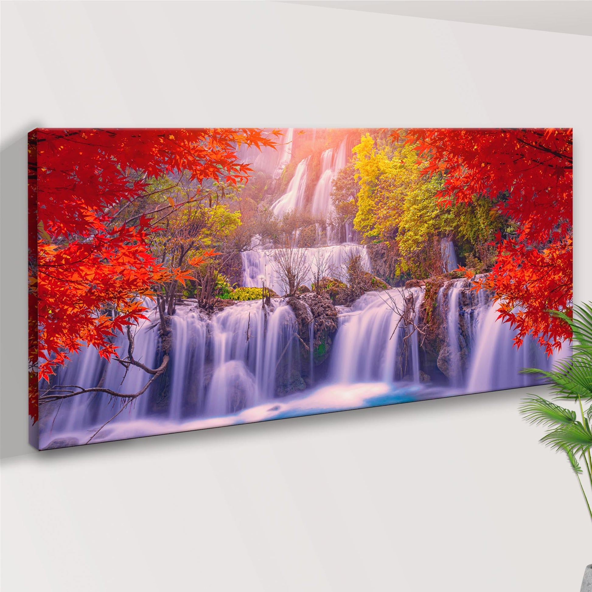 Autumn Waterfalls Canvas Wall Art