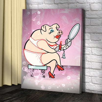 Sassy Pig Portrait Canvas Wall Art