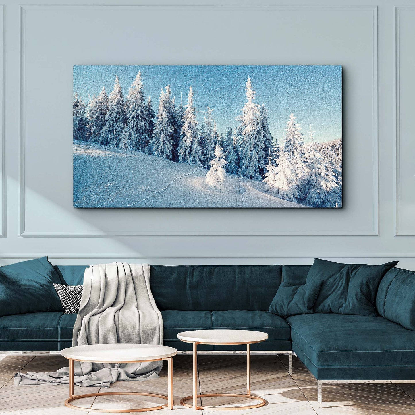 Snow Covered Pine Trees Canvas Wall Art (Free Shipping)