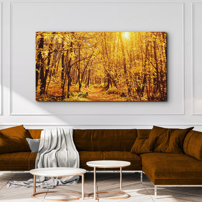 Yellow Autumn Forest Canvas Wall Art