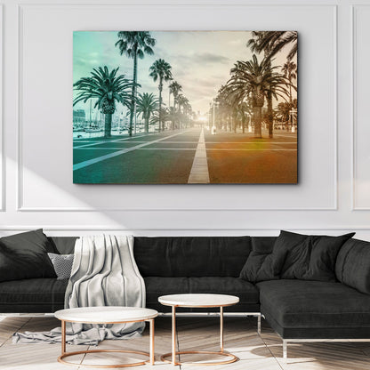 Port Vell Promenade Canvas Wall Art