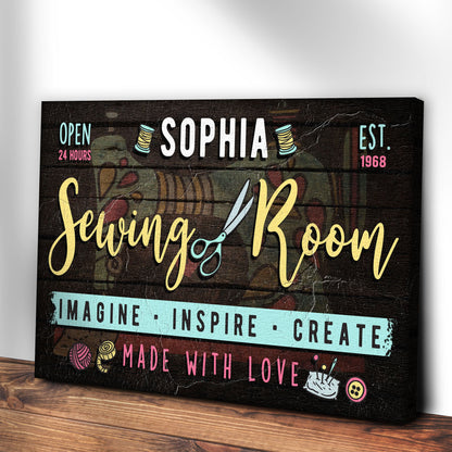 Imagine Inspire Create Sewing Room Sign