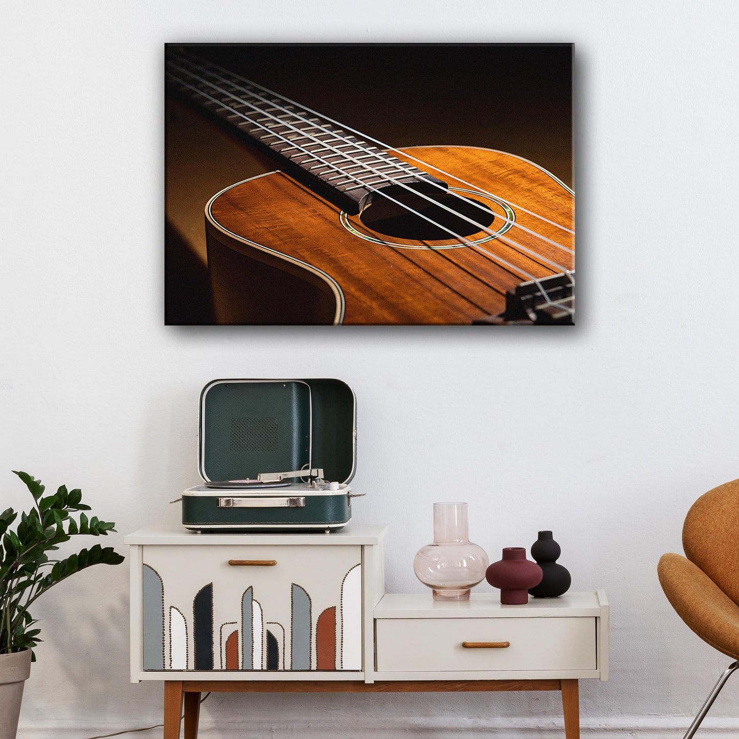 Ukulele Up Close Canvas Wall Art