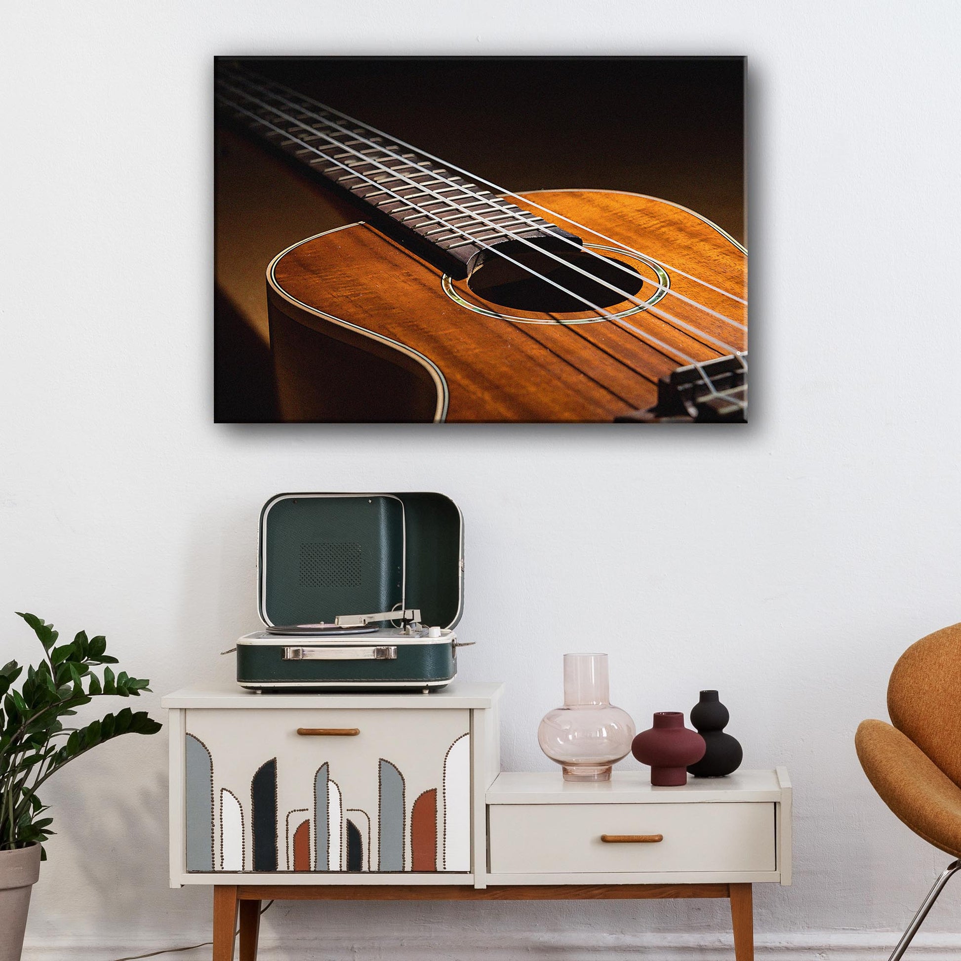 Ukulele Up Close Canvas Wall Art