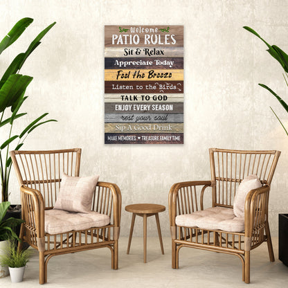 Patio Rules Sign III