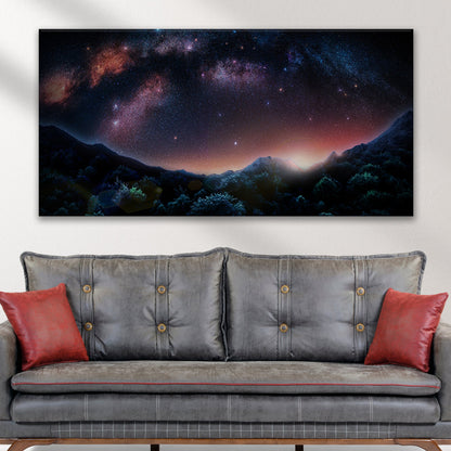 Forest And Astronomy Canvas Wall Art