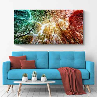 Rainbow Treetop Canvas Wall Art