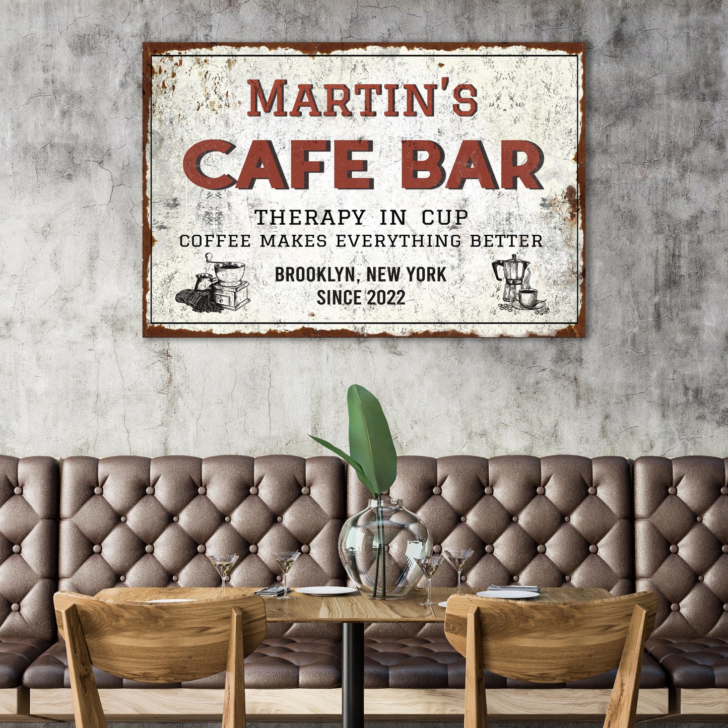 Cafe Bar Sign - canvas