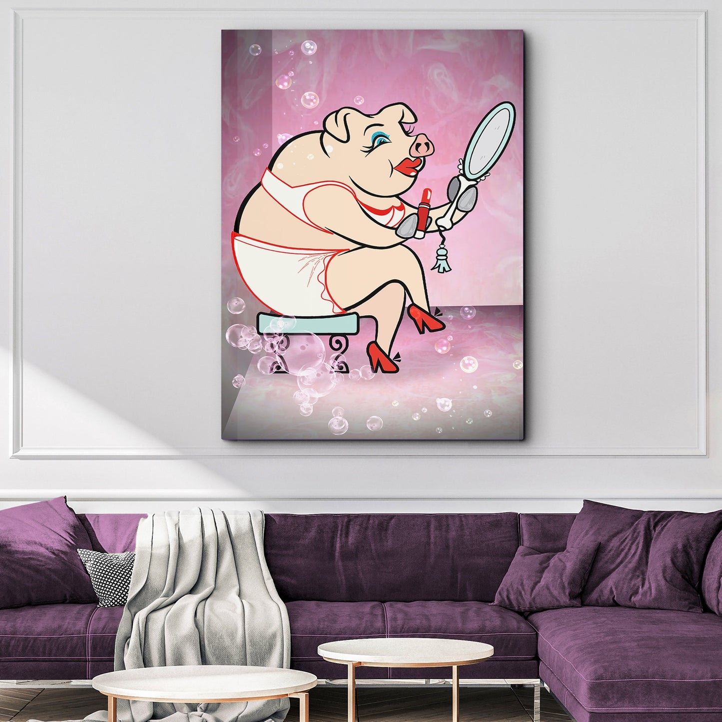Sassy Pig Portrait Canvas Wall Art