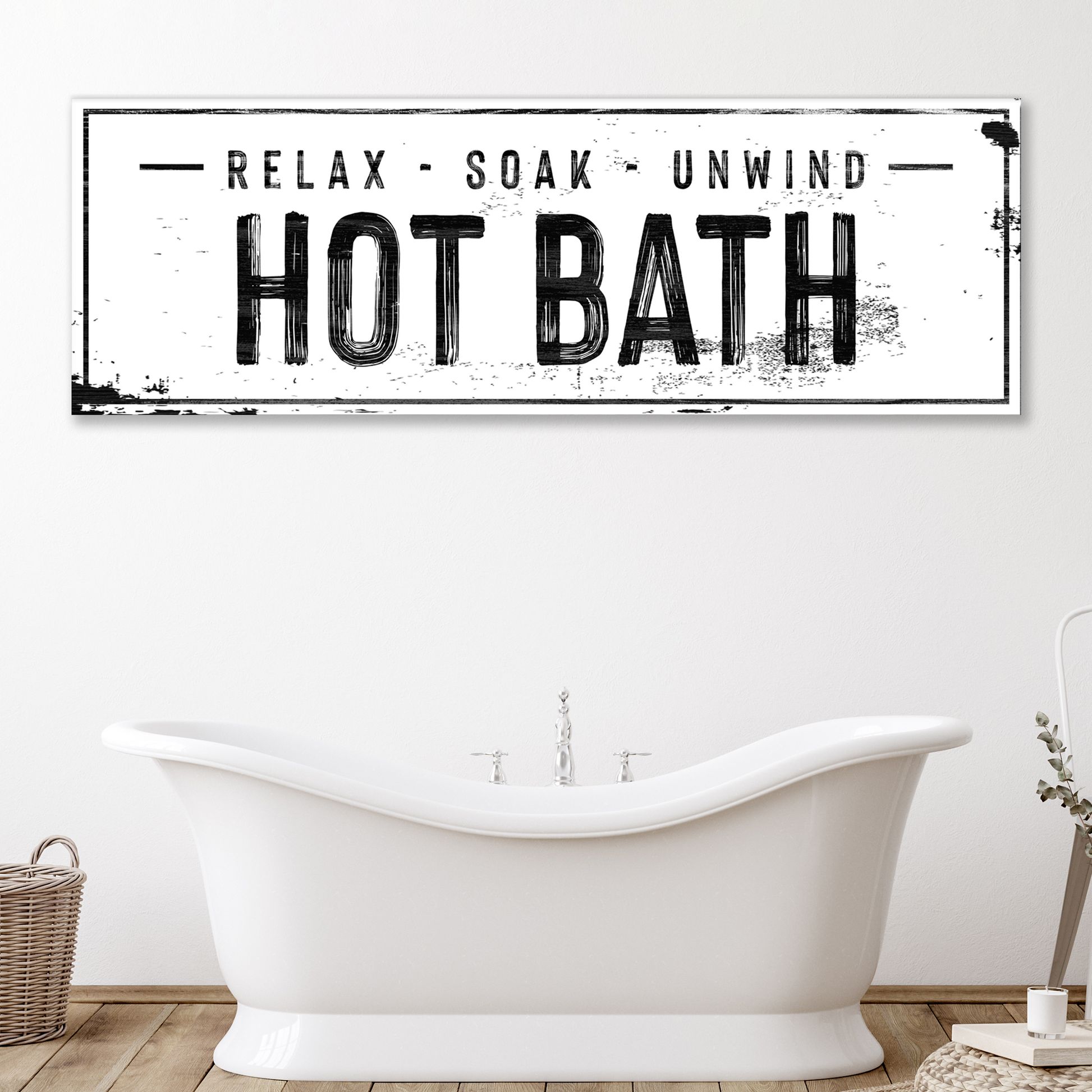 Hot Bath Sign - canvas