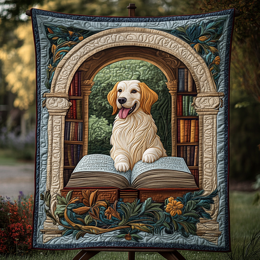 Tales of the Golden Retriever Quilted Blanket - Throw (55" x 60")