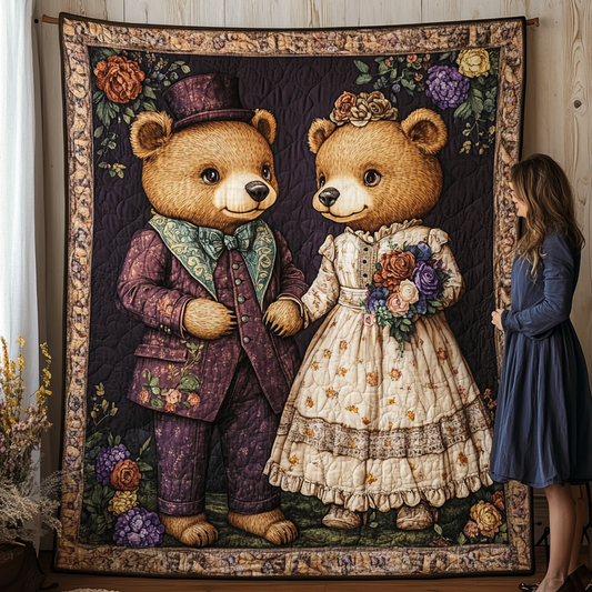 Teddy Serenade Quilted Blanket - Throw (55" x 60")