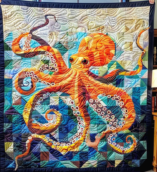 Tentacle Tango Quilted Blanket - Throw (55" x 60")