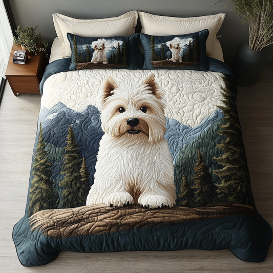 Terrier Charm 3-Piece Quilted Bedding Set - Single (59" x 70")