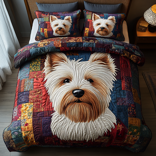 Terrier Tales 3-Piece Quilted Bedding Set - Single (59" x 70")