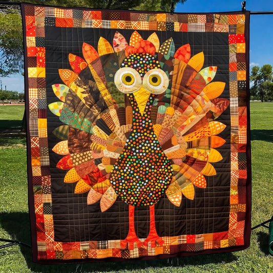 Thankful Turkey Quilted Blanket - Throw (55" x 60")