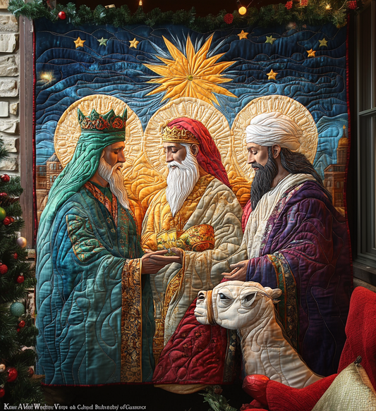 The Three Wise Men Quilted Blanket - Throw (55" x 60")
