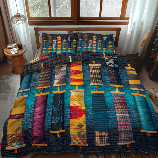 Threaded Harmony 3-Piece Quilted Bedding Set - Single (59" x 70")
