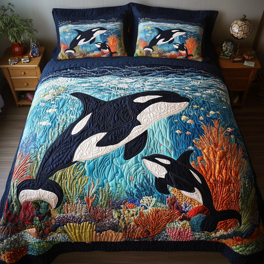 Tidal Hunter 3-Piece Quilted Bedding Set - Single (59" x 70")