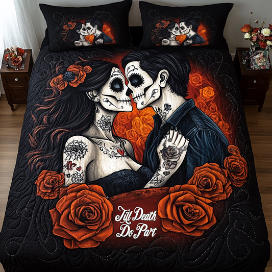 Till Death 3-Piece Quilted Bedding Set - Single (59" x 70")