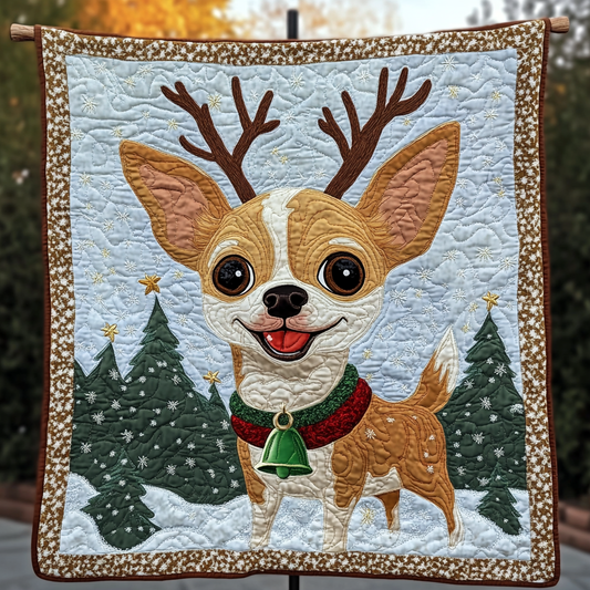 Tiny but Mighty Chihuahua Quilted Blanket - Throw (55" x 60")