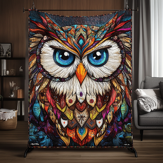 Traditional Owl Quilted Blanket - Throw (55" x 60")