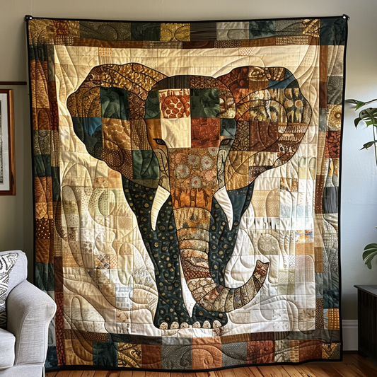 Tranquil Elephant Quilted Blanket - Throw (55" x 60")