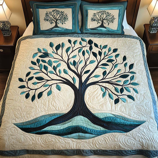 Tranquil Forest 3-Piece Quilted Bedding Set - Single (59" x 70")