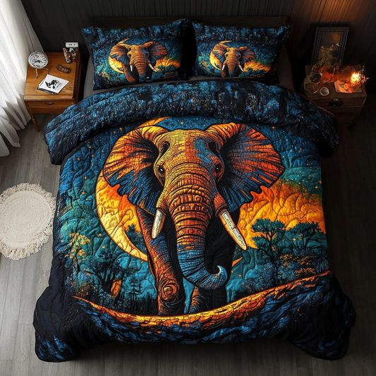 Tranquil Tusk 3-Piece Quilted Bedding Set - Single (59" x 70")