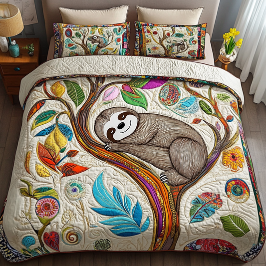 Tree Hugger Bliss 3-Piece Quilted Bedding Set - Single (59" x 70")