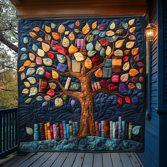 Tree Of Knowledge Quilted Blanket - Throw (55" x 60")