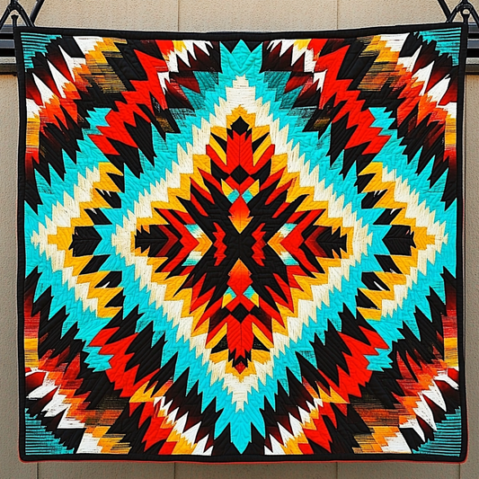 Tribal Sunrise Quilted Blanket - Throw (55" x 60")