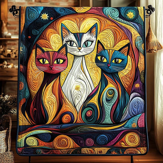 Trio Kitties Quilted Blanket - Baby (30" x 40") - Pack 1