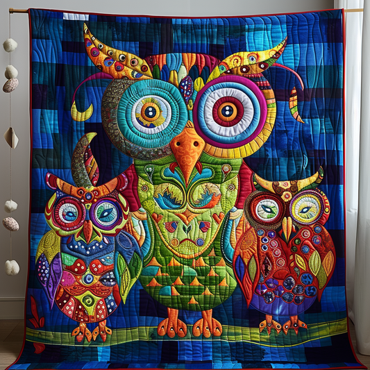 Trio of Wisdom Quilted Blanket - Throw (55" x 60")