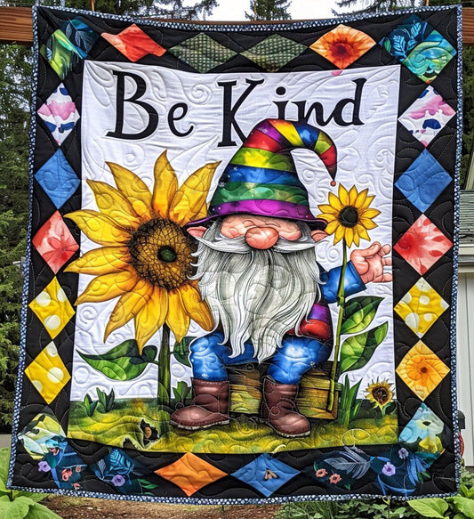 Trippy Gnome Sanctuary Quilted Blanket - Throw (55" x 60")