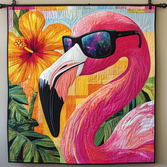 Tropical Flock Quilted Blanket - Throw (55" x 60")