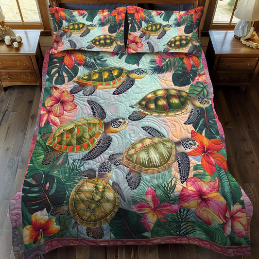 Tropical Tides 3-Piece Quilted Bedding Set - Single (59" x 70")