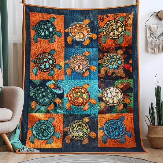 Tropical Turtle Dream Quilted Blanket - Throw (55" x 60")