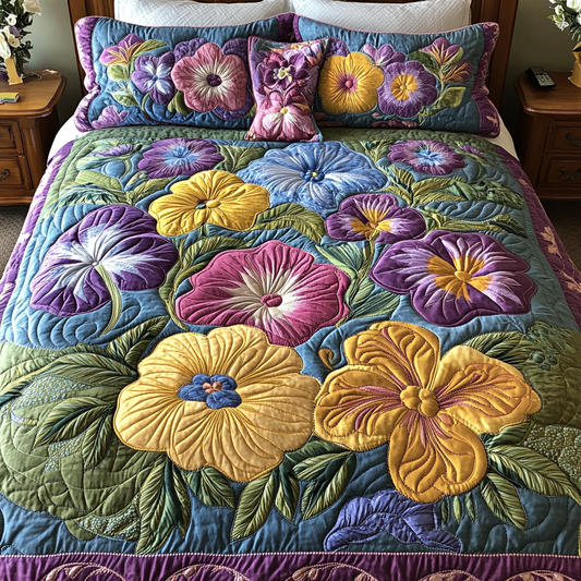 Tropical Bloom 3-Piece Quilted Bedding Set - Single (59" x 70")