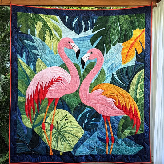 Tropical Flamingo Quilted Blanket - Throw (55" x 60")