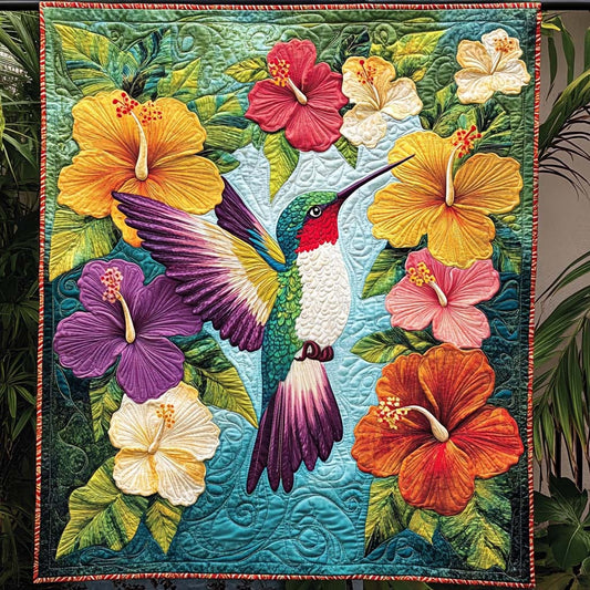 Tropical Flutter Quilted Blanket - Throw (55" x 60")