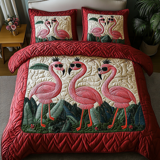 Tropical Grace 3-Piece Quilted Bedding Set - Single (59" x 70")