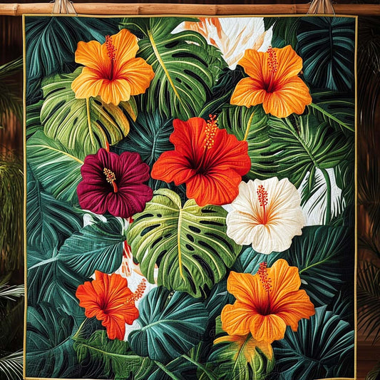 Tropical Harmony Quilted Blanket - Throw (55" x 60")