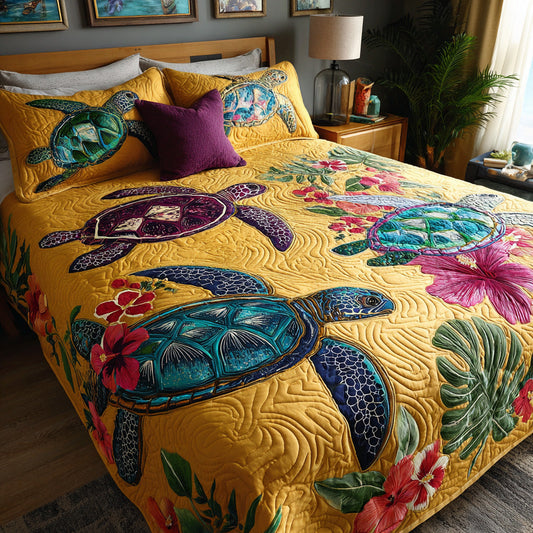 Tropical Reef Turtle Quilted Blanket - Baby (30" x 40") - Pack 1