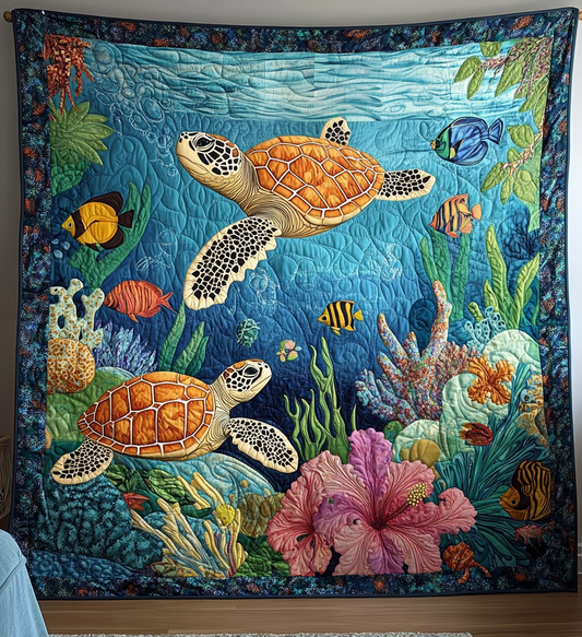 Tropical Sea Art Quilt Hanging - Baby (30" x 40")