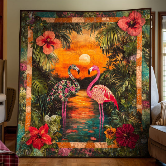 Tropical Sunset Quilted Blanket - Throw (55" x 60")