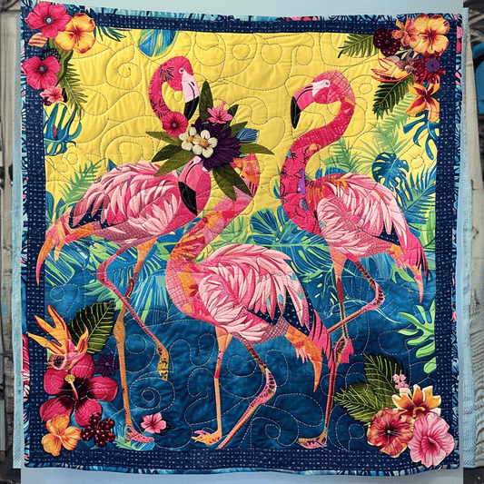 Tropical Tranquility Quilted Blanket - Throw (55" x 60")