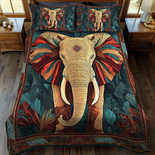 Trunked Majesty 3-Piece Quilted Bedding Set - Single (59" x 70")