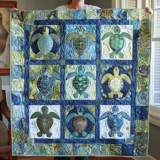 Turtle Tide Quilted Blanket - Throw (55" x 60")